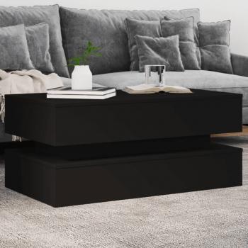 ARDEBO.de - Couchtisch mit LED-Leuchten Schwarz 90x50x40 cm