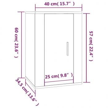 TV-Wandschränke 2 Stk. Braun Eichen-Optik 40x34,5x60 cm