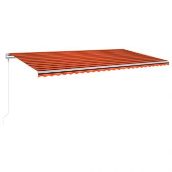 ARDEBO.de - Automatische Markise mit LED & Windsensor 600x300 Orange/Braun