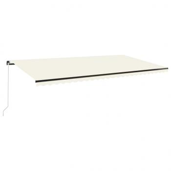 ARDEBO.de - Markise Manuell Einziehbar mit LED 600x350 cm Creme