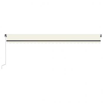 Markise Manuell Einziehbar mit LED 600x350 cm Creme