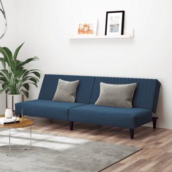 ARDEBO.de - Schlafsofa 2-Sitzer Blau Samt