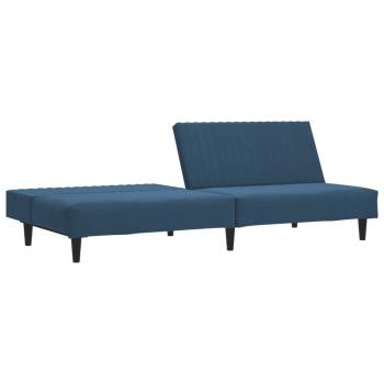 Schlafsofa 2-Sitzer Blau Samt