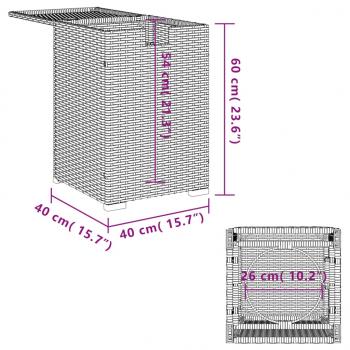 Propan-Tank-Verstecktisch Beige 40x40x60 cm Poly Rattan