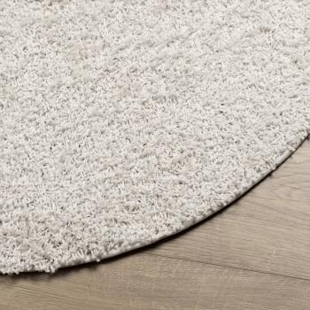 Teppich Shaggy Hochflor Modern Creme Ø 280 cm