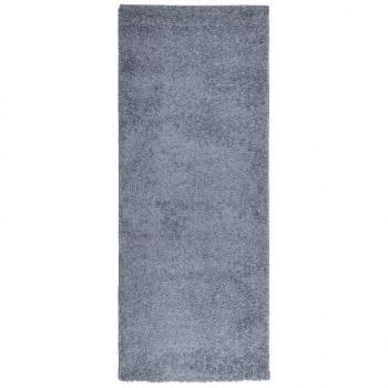 Teppich Shaggy Hochflor Modern Blau 80x200 cm