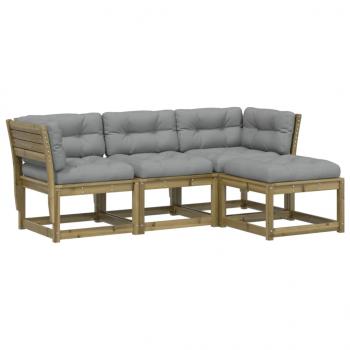 ARDEBO.de - 4-tlg. Garten-Lounge-Set mit Kissen Kiefernholz Imprägniert