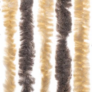 Fliegenvorhang Dunkelbraun und Beige 100x200 cm Chenille