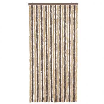 Fliegenvorhang Dunkelbraun und Beige 90x200 cm Chenille