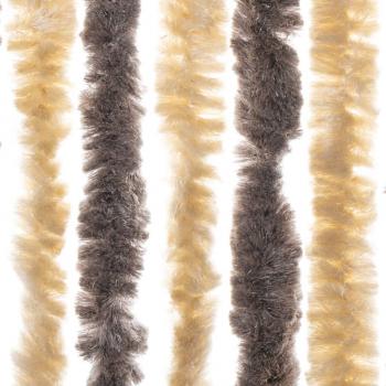 Fliegenvorhang Dunkelbraun und Beige 90x200 cm Chenille