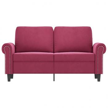 2-Sitzer-Sofa Weinrot 120 cm Samt