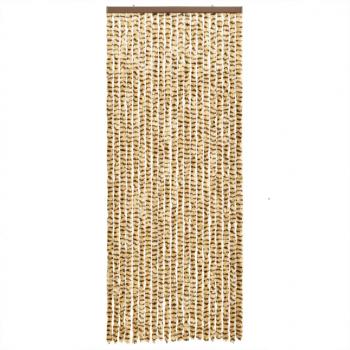 Fliegenvorhang Beige und Braun 56x200 cm Chenille