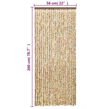 Fliegenvorhang Beige und Braun 56x200 cm Chenille