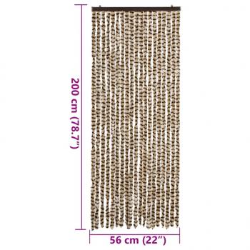 Fliegenvorhang Beige und Braun 56x200 cm Chenille