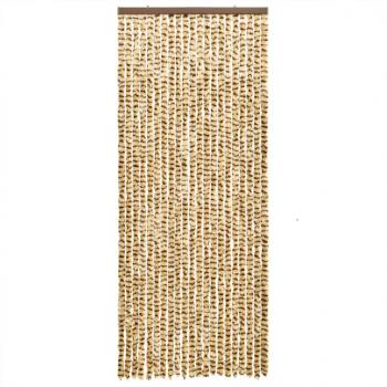 Fliegenvorhang Beige und Braun 90x200 cm Chenille