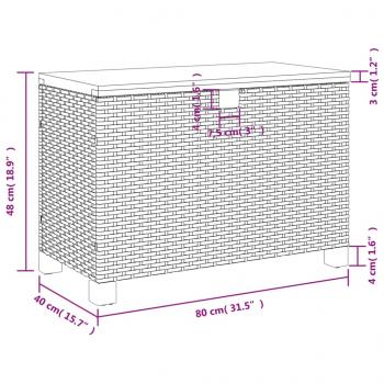 Gartentruhe Grau 80x40x48 cm Poly Rattan Akazienholz