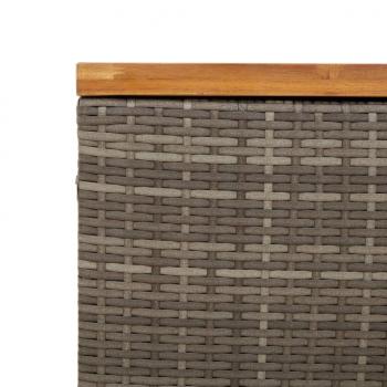 Gartentruhe Grau 80x40x48 cm Poly Rattan Akazienholz