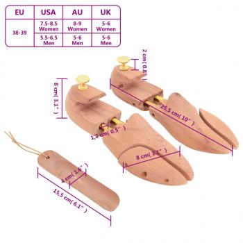 Schuhspanner mit Schuhlöffel EU 38-39 Massivholz Zeder