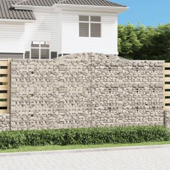 ARDEBO.de - Gabionen mit Hochbogen 3 Stk. 400x30x200/220cm Verzinktes Eisen