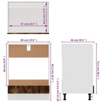 Herdumbauschrank Räuchereiche 60x46x81,5 cm Holzwerkstoff