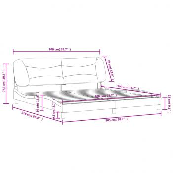 Bettgestell mit Kopfteil Braun 200x200 cm Kunstleder