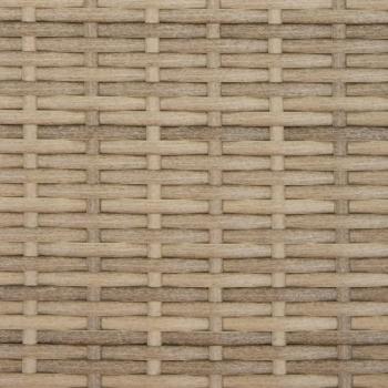 Doppel-Sonnenliege mit Dach und Auflagen Beige Poly Rattan