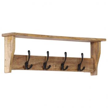 ARDEBO.de - Wandgarderobe mit 4 Haken Massivholz Mango