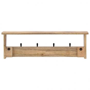 Wandgarderobe mit 4 Haken Massivholz Mango