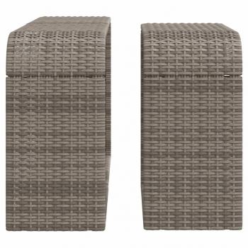 Outdoor-Rgale 2 Stk. Grau Poly Rattan