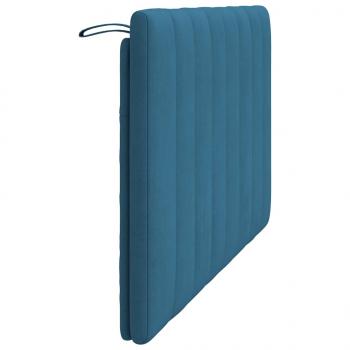 Kopfteil-Kissen Blau 120 cm Samt