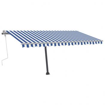 Standmarkise Einziehbar Handbetrieben 450x350 cm Blau/Weiß