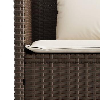 Gartenbank mit Kissen Braun Poly Rattan