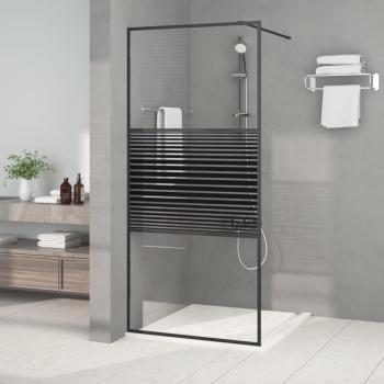 ARDEBO.de - Duschwand für Begehbare Dusche Schwarz 90x195 cm ESG-Glas Klar