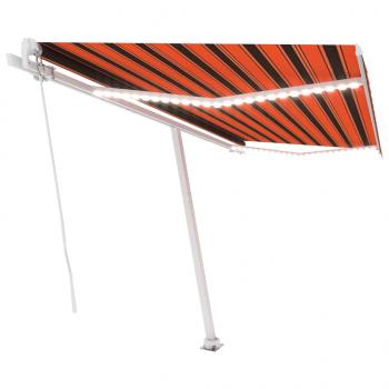 ARDEBO.de - Markise Manuell Einziehbar mit LED 400x300 cm Orange Braun