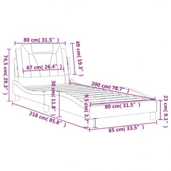 Bettgestell mit Kopfteil Schwarz 80x200 cm Kunstleder