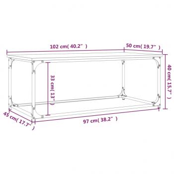 Couchtisch Sonoma Eiche 102x50x40 cm Holzwerkstoff und Eisen