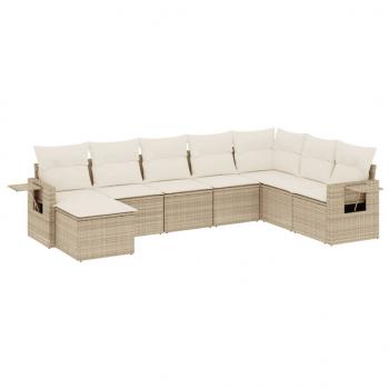 ARDEBO.de - 8-tlg. Garten-Sofagarnitur mit Kissen Beige Poly Rattan