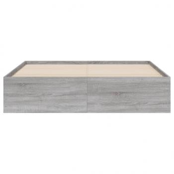 Bettgestell mit Schubladen Grau Sonoma 150x200 cm Holzwerkstoff