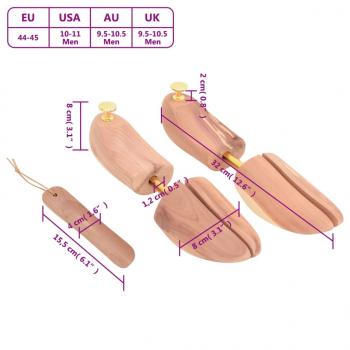 Schuhspanner mit Schuhlöffel EU 44-45 Massivholz Zeder