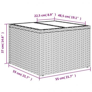 7-tlg. Garten-Sofagarnitur mit Kissen Grau Poly Rattan