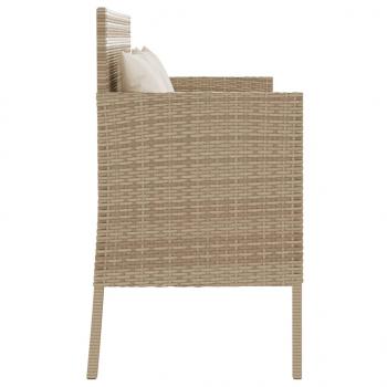 Gartenbank mit Kissen Beige Poly Rattan