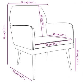 Sessel Hellgrau 62x79x79 cm Samt