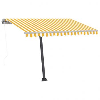 Automatische Markise mit LED & Windsensor 300x250 cm Gelb/Weiß