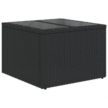 6-tlg. Garten-Sofagarnitur mit Kissen Schwarz Poly Rattan