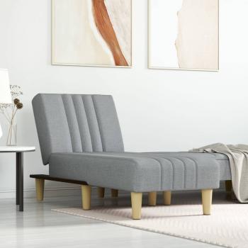 ARDEBO.de - Chaiselongue Hellgrau Stoff