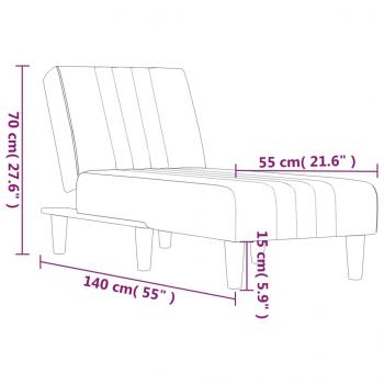 Chaiselongue Hellgrau Stoff