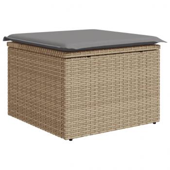 6-tlg. Garten-Sofagarnitur mit Kissen Beige Poly Rattan