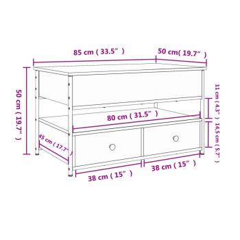 Couchtisch Schwarz 85x50x50 cm Holzwerkstoff und Metall