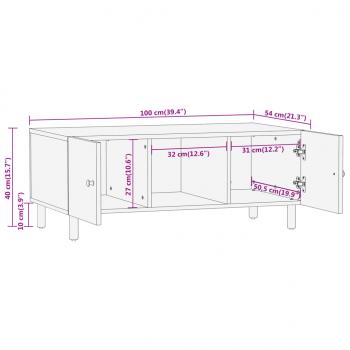 Couchtisch 100x54x40 cm Massivholz Mango