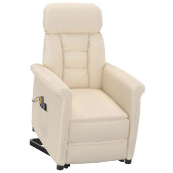 Massagesessel Elektrisch Beige Mikrofaser